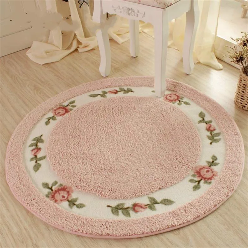 Диаметр 90 см садовые Цветочные дверные коврики плюшевые круглые вертлюжные коврики современный коврик для ванной комнаты коврик для детских игр/ковер