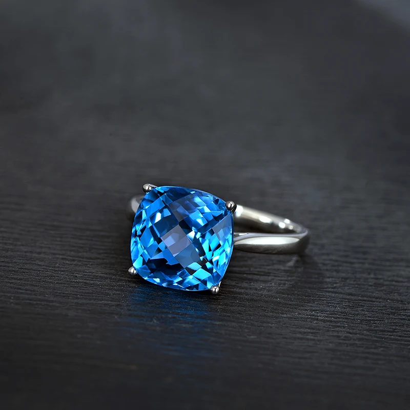 CAIMAO 6.65ct натуральное швейцарское голубое Шахматное ограненное 14K белое золото AU585