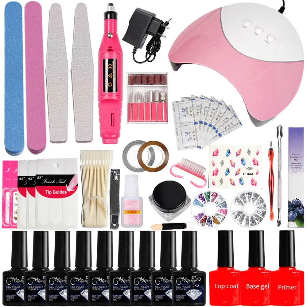

Set For Manicure Nail Polish Kit 36W Lamp For Nail Tool NAIL Art Set Portable polisher Tool+laser powder set for gel nail polish
