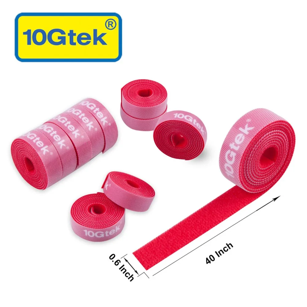 

11Pcs Red Reusable Cable Straps Hook and Loop Fastening Cable Ties Wire Organizer for Home, Office, Table, PC, TV