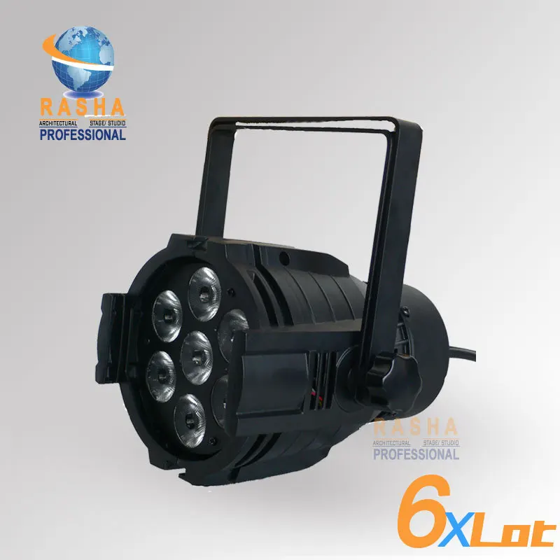 6X LOT 7 10W 4IN1 Led Par Light RGBW Aluminum Case DMX 512 Stage LED Quad