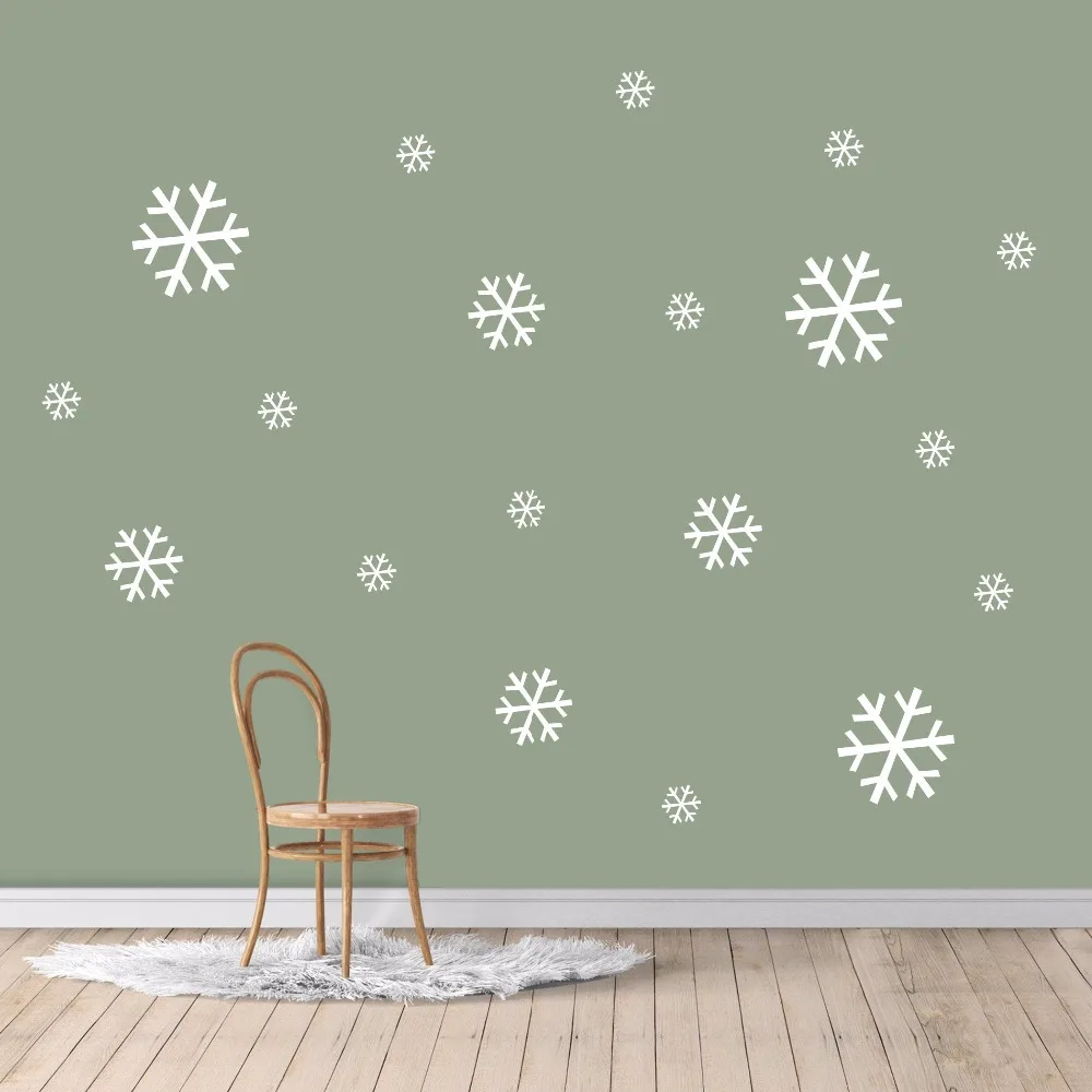 Snowflake Pattern Christmas Winter Wall Stickers for Holiday Family Home Decoration Vinyl Wall
