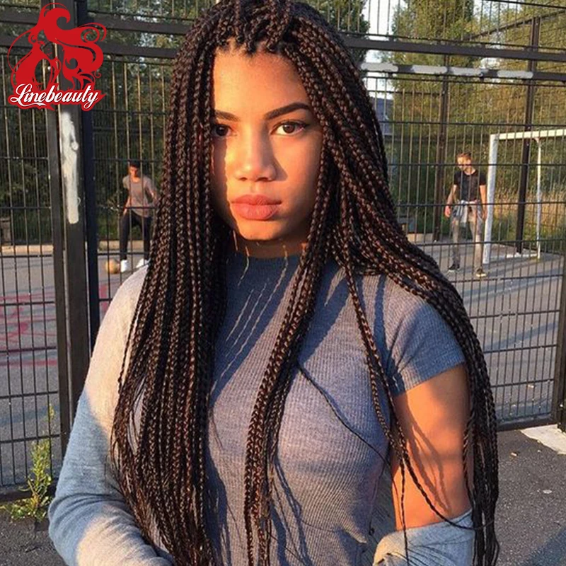 75.0US $ |Hand tied Braided wig Lace Front Edge african american Box Braids Senegal T...