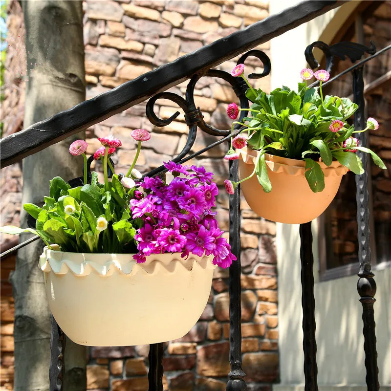 Hanging plant pot Balcony Plastic Wall Hanging Flower Pots Storage