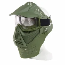 WoSporT Airsoft Full Face Mask Tactical Paintball Masks Military Lens Mask with Goggles Neck Protect for Outdoor CS Accessory