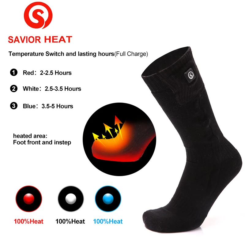 

Winter Warm Heated Socks 7.4-Volt Black Feet Warmer For Men and Women to Rechargable Battery Heating socks for Cold Winter