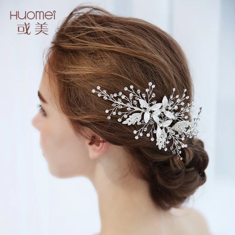 Fashion Luxurious Bridal Hair Comb Women Silver Hair Jewelry