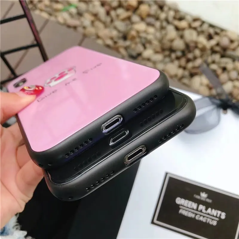 Красивая кошачья лапа синий свет стеклянный чехол для телефона Apple iPhone 6 S 7 8 Plus X