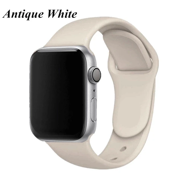 Band Für Apple Uhr Serie 3 2 1 38 MM 42 MM Weiche Silikon Atmungsaktive Ersatz Strap Sport Schleife für iwatch serie 4 40 MM 44 - Band Color: Antique White