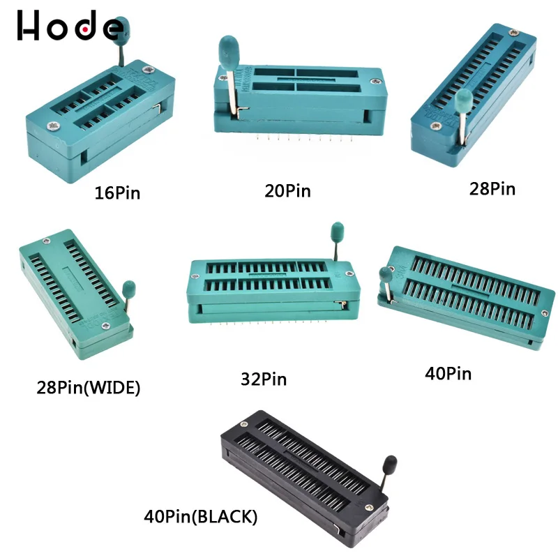 1 шт./лот 16 20 28 32 40 Pin 2 54 мм Green DIP Универсальный ZIF IC тестовый Тип паяльной