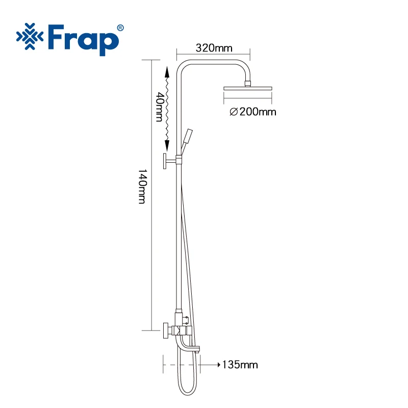 FRAP shower Faucet wall mounted brass shower faucets bathroom rainfall shower sets concealed handle waterfall faucet griferia