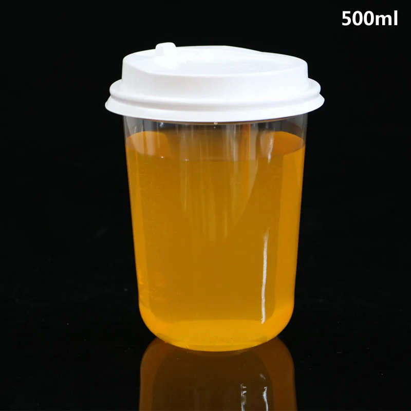 50 шт U форма прозрачные одноразовые пластиковые стаканы 500 мл 16 унций день рождения сока чай кофе чашки на вынос упаковка с крышкой
