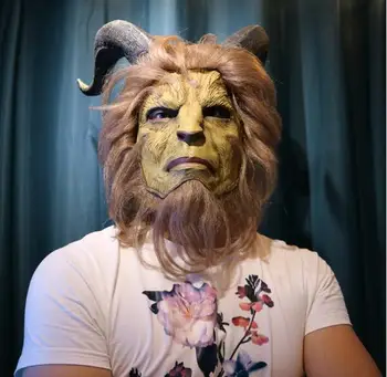 

Movie Beauty and the Beast Latex Mask Masque Party Cosplay Judi Rabbit Mask Men Head Mask