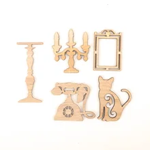 Деревянный домашний узор в европейском стиле, коллекция для скрапбукинга, аксессуары ручной работы, украшение для дома, сделай сам 45-65 мм, 10 шт