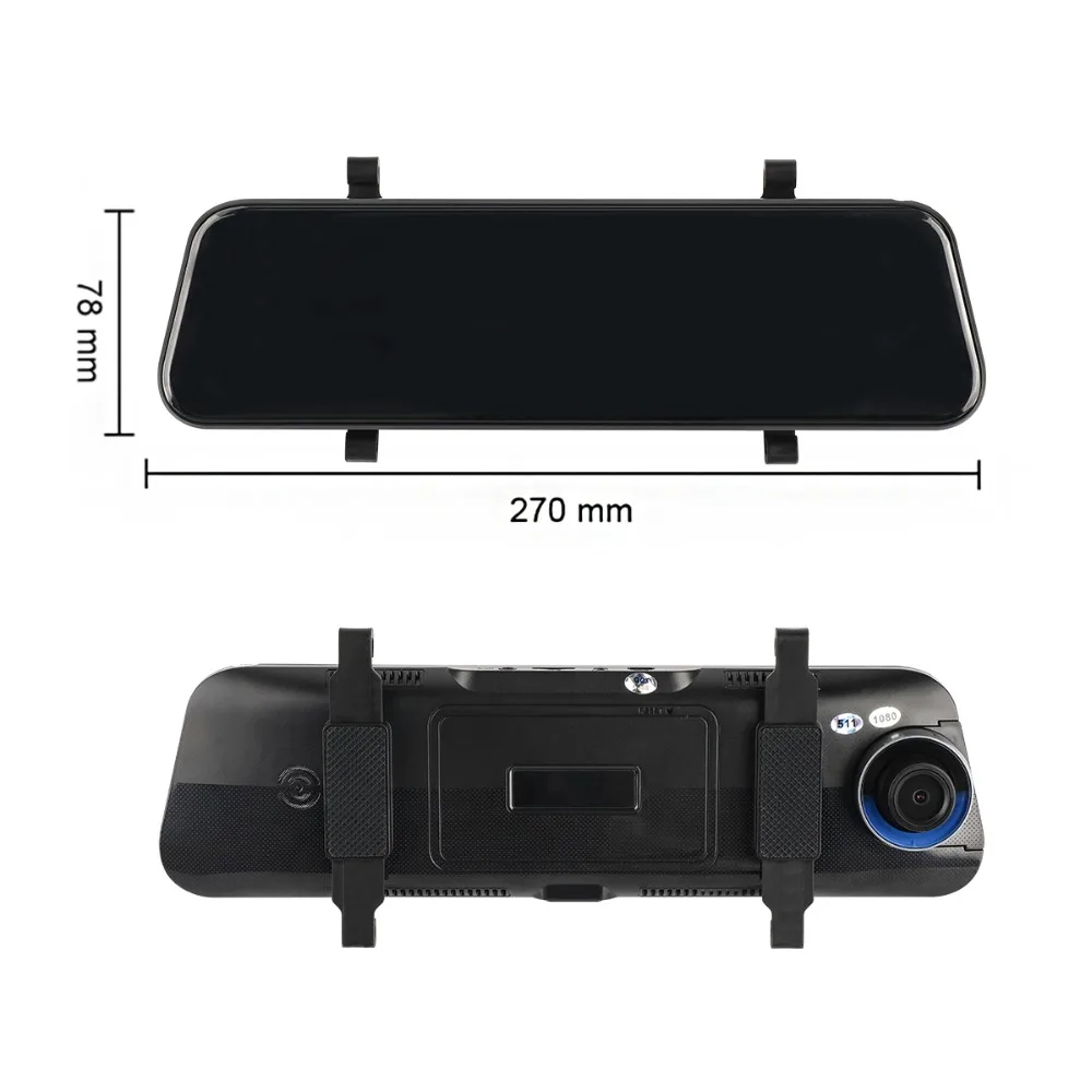 9,35 Дюймов зеркало заднего вида для автомобиля Android DVR камера с двумя объективами видеорегистратор Предупреждение g-сенсор Мини DVR видеорегистратор авто