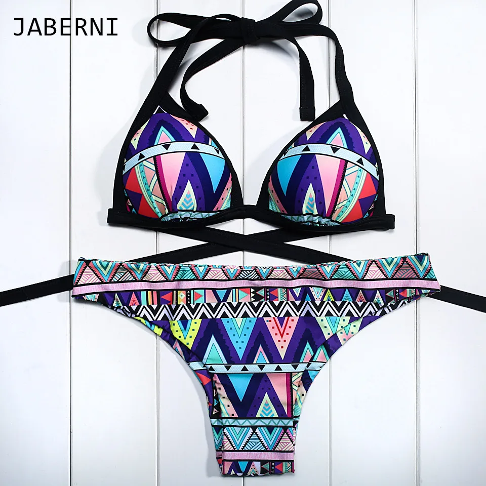 

JABERNI Bikini set 2016 summer Swimsuit Bikini Set Push Up low waist charming bikini bottoms Swimwear maillot de bain hot sale