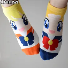 6 цветов. Для женщин конфеты Цвета 3D мультфильм матросские носки с изображением Луны. Повседневное дамы девушки короткие носочки носки, красивые детские носки с принтом с низким вырезом; носки; Колготки чулочно-носочные изделия