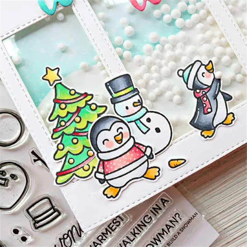 

InLoveArts Snow Winter Die Stamps Metal Cutting Die Clear Stamp Christmas Scrapbooking Card Making Album Embossing Stencil Craft