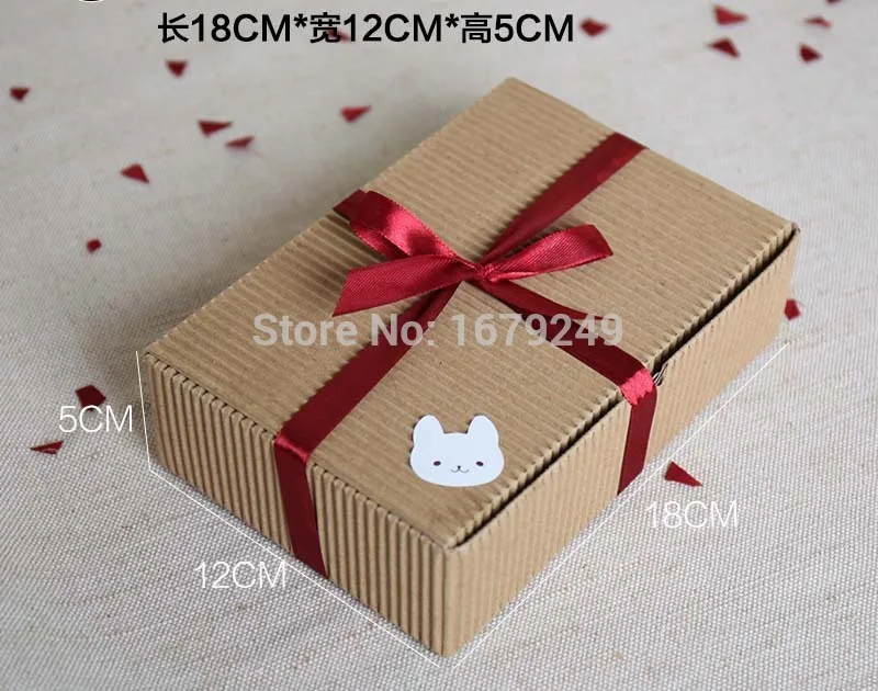 

18*12*5cm Kraft corrugated cake box Snack Biscuit Square paper box Cheese hanburger packing 100pcs/lot