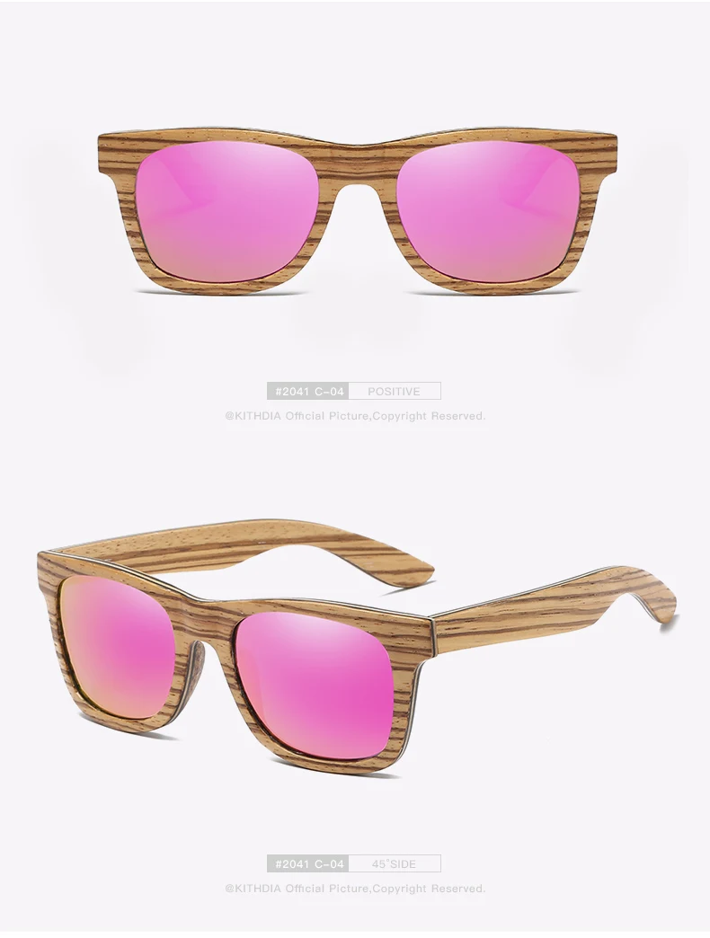 Kithdia бренд солнцезащитных очков Поляризованные ручной работы натуральный Зебры деревянные очки и Поддержка DropShipping/предоставить фотографии# KD045