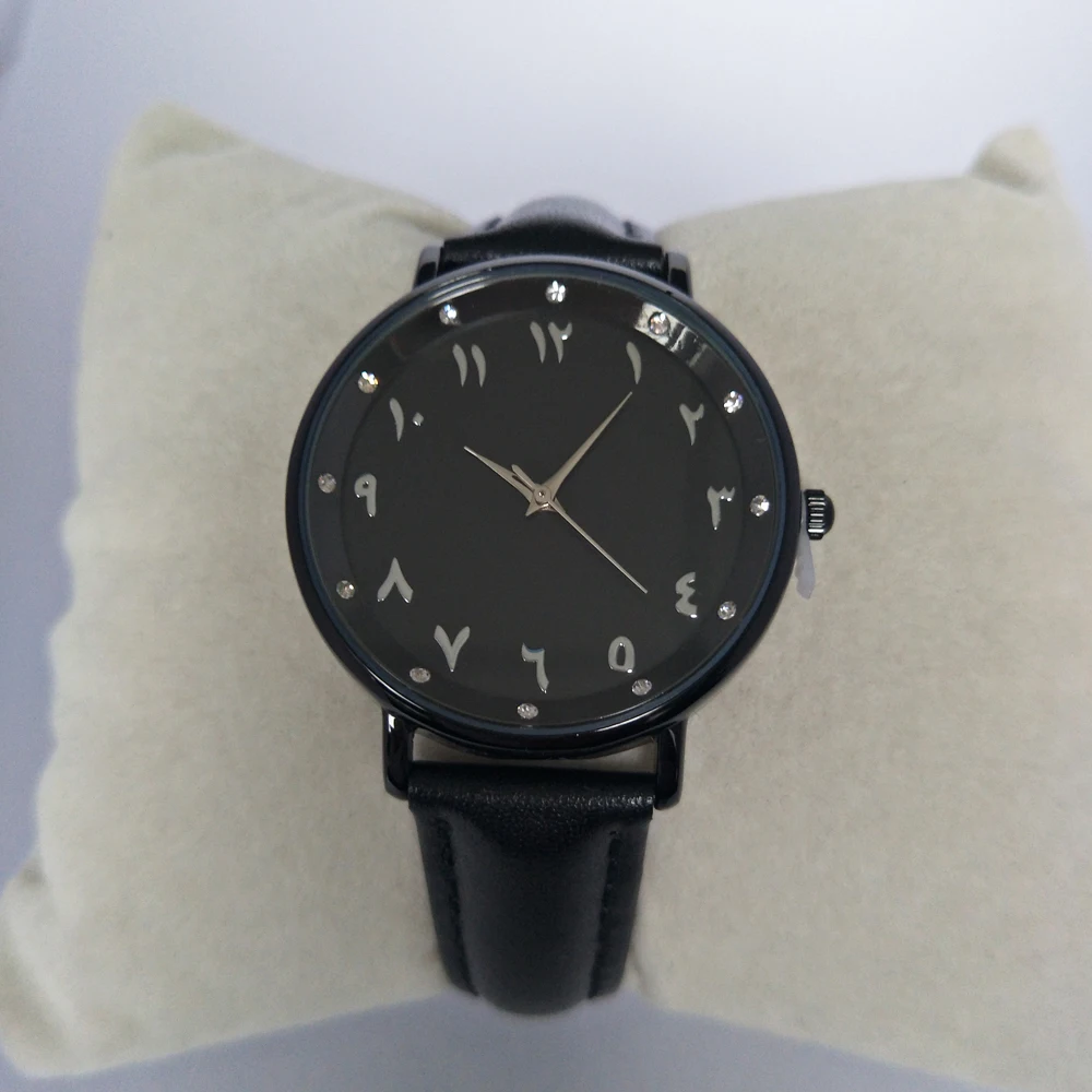 

ladies watch with stones,arab watches black top grain leather