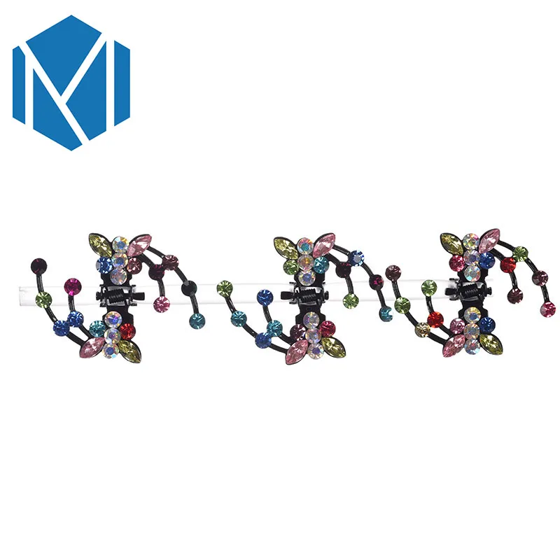 6 шт., женские Стразы, краб, заколка для волос, для девочек, для детей, Бабочка, мини шпильки, блестящие хрустальные аксессуары для волос, Свадебный зажим для волос