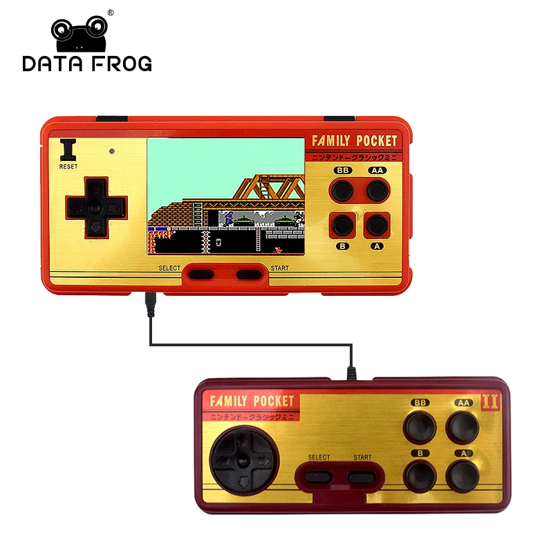 Data Frog Portable Handheld Game Players Built in 638 Classic Games Console 8 Bit Retro Video Game For Gift Support AV Out Put 16 bit sega md video game console 720p out put support put card arcade classic collection