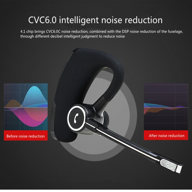 V8S Business Bluetooth Headset Phone Handsfree Voice control Wireless Earphone Car Bluetooth V4.1 Right and left ears