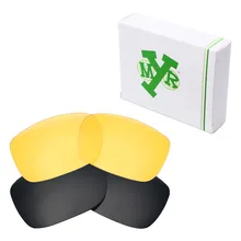 2 пары Сменные линзы mryok для-солнцезащитных очков с двойным лицом, невидимые черные и HD желтые