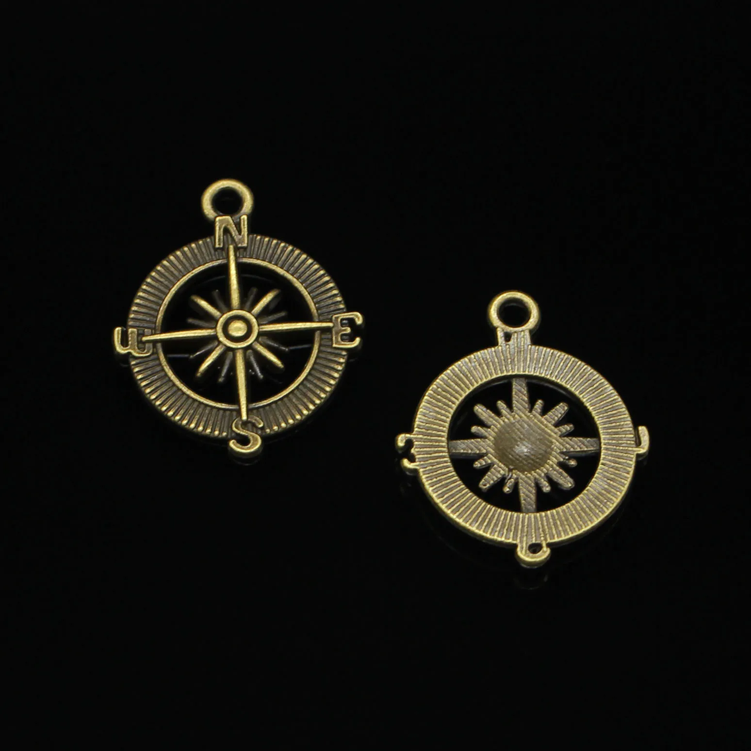 16pcs Antique Bronze Compass Charms Pendants For Jewelry Making Diy Handmade Craft 24mm Charms