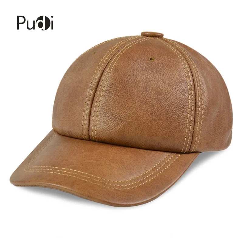 

HL176 Genuine real leather men's caps hats 2017 brand new style baseball cap hat one size with 3 colors