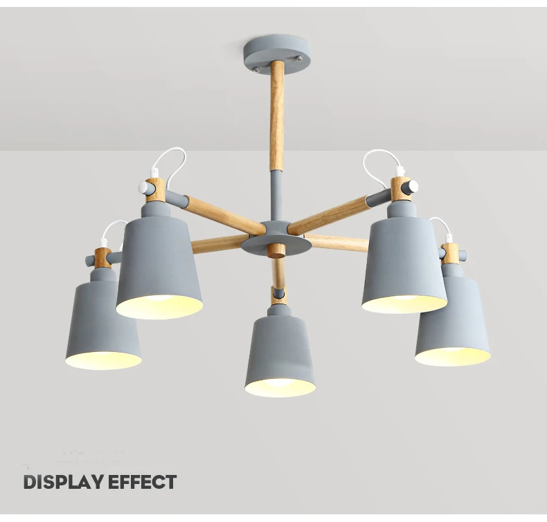 Потолочная люстра 3/5/6/8 Огни Гостиная светодиодный люстры лампы "макарон" Северное сияние твердой древесины Ремесло Лампы