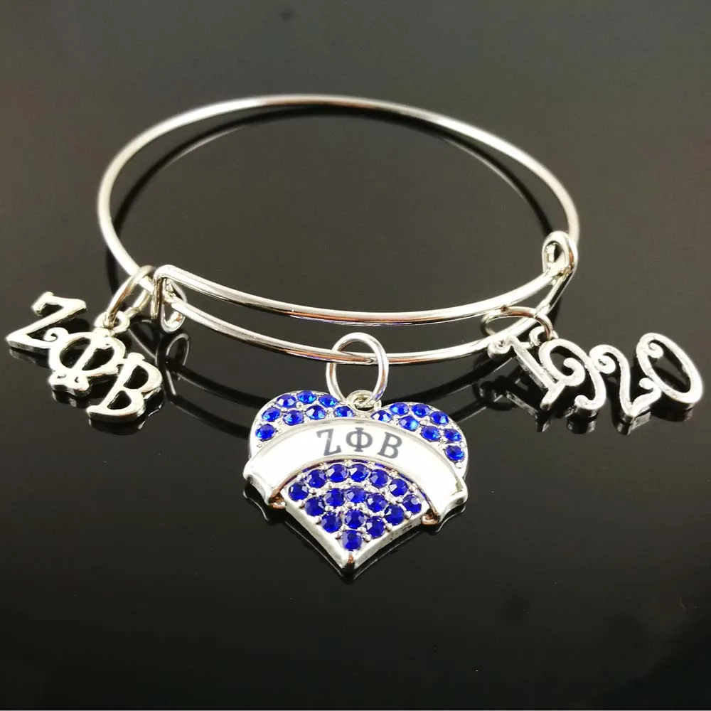 BeyouJewelry ZPB буквы Сердце Регулируемый Стальной браслет Zeta phi beta dove 1920 DIY ювелирные