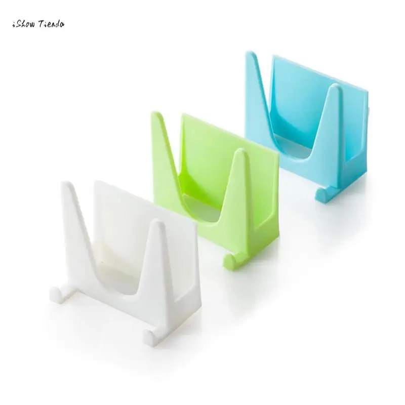 

ISHOWTIENDA New Quality Plastic Kitchen Wall-Mounted Pot Pan Cover Shell Cover Sucker Tool Bracket Storage Rack Dropshipping