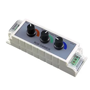 

PWM RGB LED Dimmer Controller with 3 Channel Output for Multi-Color and Single Color Strip Lights, DC, 12V-24V, 9 Amp