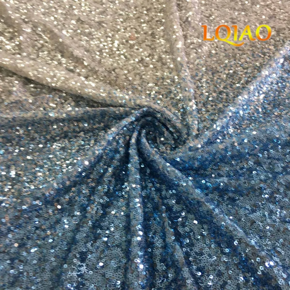 Градиент танцы сцена блесток блестящая ткань двора Африканский Tissus лоскутное Тюль Свадебные вечерние украшения ткани