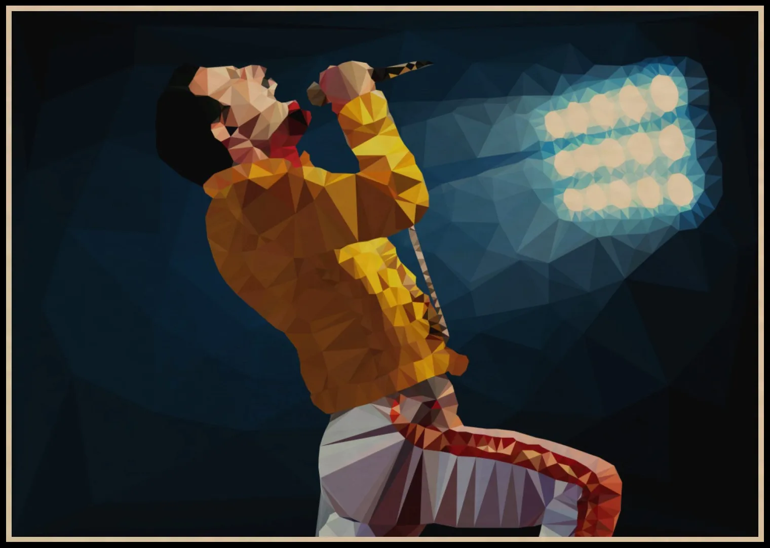 Музыкальный постер с группой Queen из крафт бумаги Фредди Меркурий классические