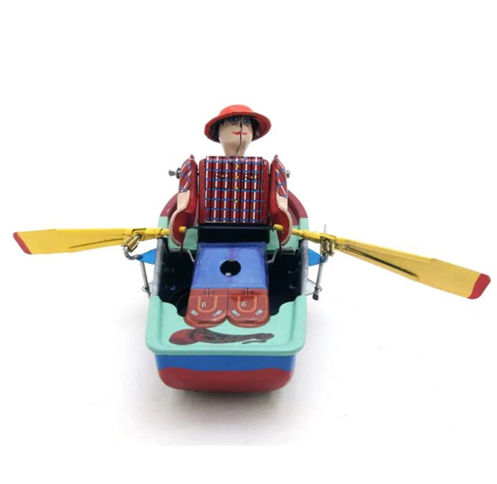 

Vintage Retro Boat Tin toy Classic Clockwork Mechanical Wind Up boating Tin Toy For Adult Kids Collectible Gift