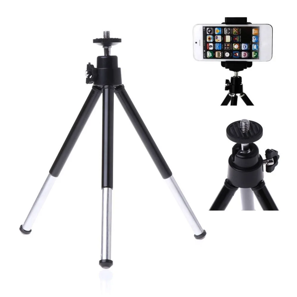 

Portable Mini Metal Tripod for smartphone Iphone/xiaomi/samsung with phone clip Stand mount Holder for sport cameras Gopro/SJCAM