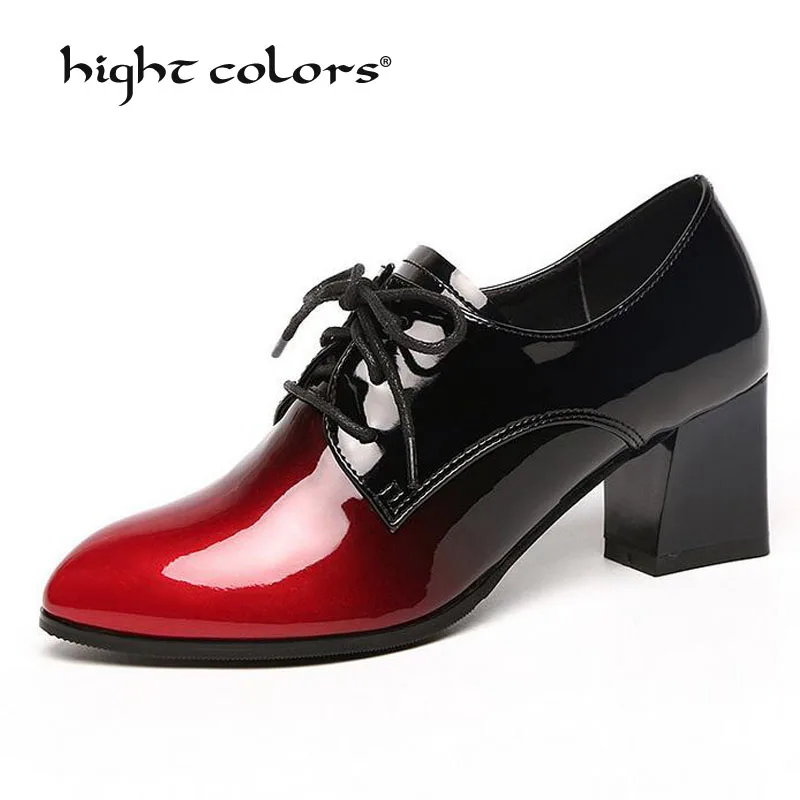 

Spring 2019 Bling Patent Leather Pumps Woman Casual Shoes Red+Black Gray+Black Pointed Toe High Heels High Quality PF688