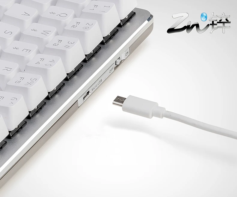 New Arrival Ajazz Zinic teclado wireless keyboard aluminum plate 68 keys white backlit dual-mode bluetooth gaming keyboard cherry switch (6)