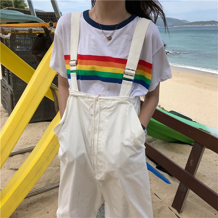 Летние топы для женщин 2018 красочные в радужную полоску lace up shirt пикантные Женские