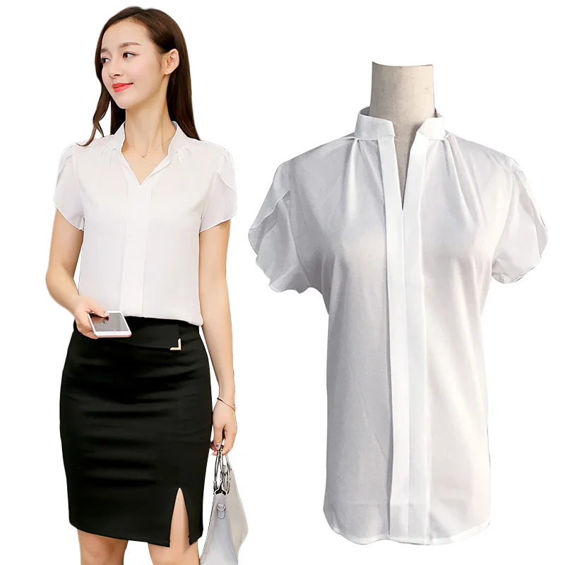 Buy Women Stand collar Tops Female Big Sizes Short