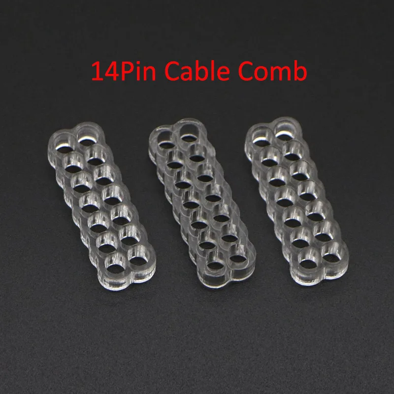 Clear 4Pin 6Pin 8Pin 12Pin 14Pin 16Pin 24Pin Round Acrylic Cable Comb for 18AWG Single Sleeved Wire.