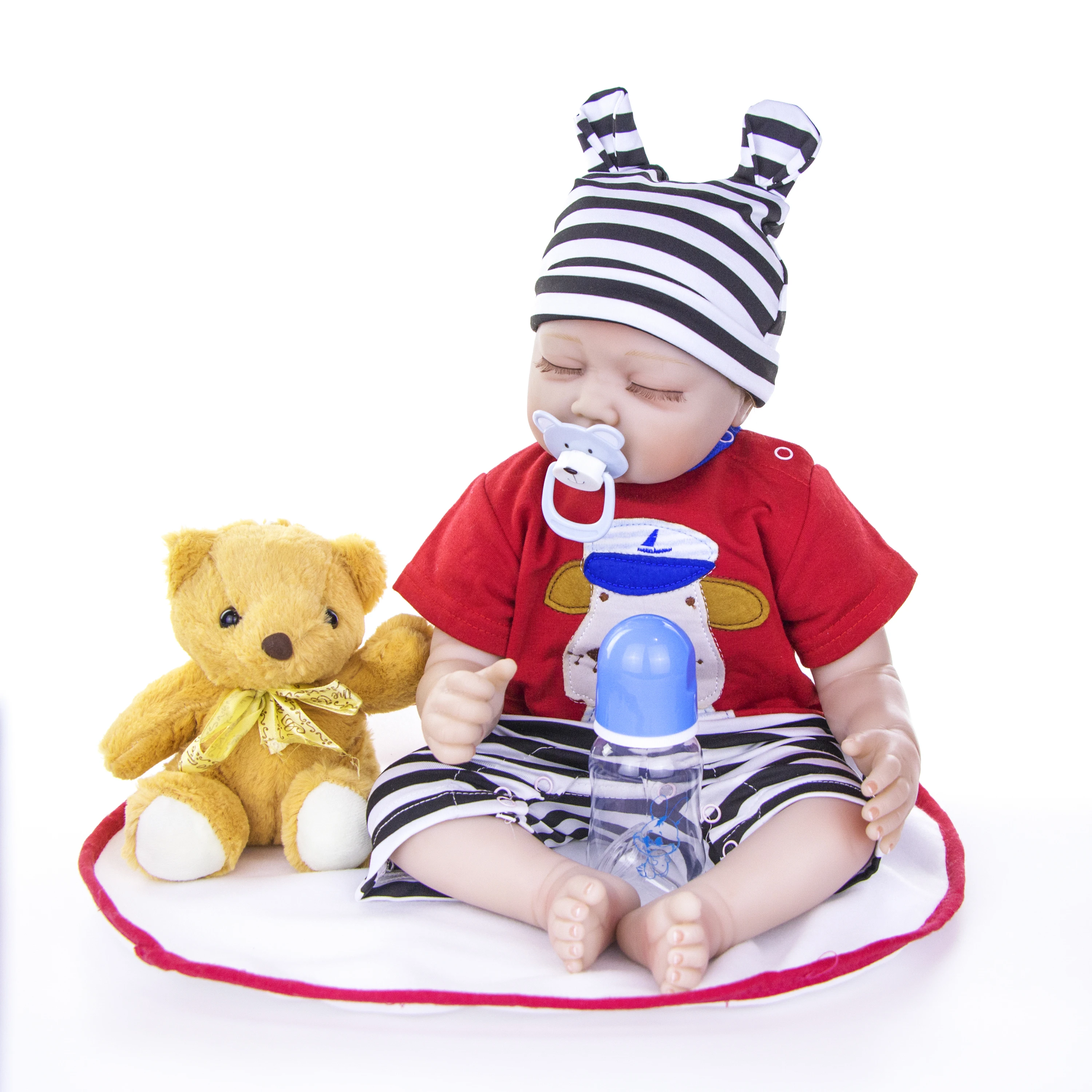 KEIUMI Reborn Baby Doll 55 см Реалистичная Спящая Мягкая силиконовая кукла Boneca Menino для детей