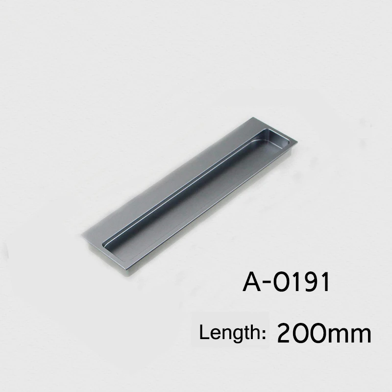 Золотой/черный/серый/Встроенный стелс дверная ручка щелевая для выдвижного ящика шкафа гардероба скрытые дверные ручки межкомнатные двери - Цвет: A-0191-200-gray
