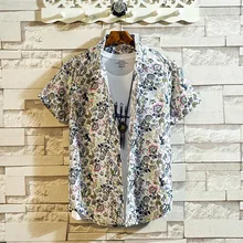 Повседневная мужская белая рубашка с коротким рукавом на осень и зиму, Новая Модная приталенная рубашка с отворотом, мужская рубашка с рисунком, рубашки, толстовки