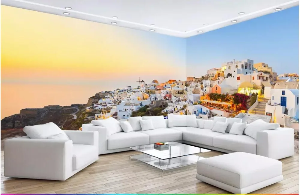 

3d wall murals wallpaper for walls 3 d photo wallpaper European retro greek landscape sunset mediterranean room Home decor