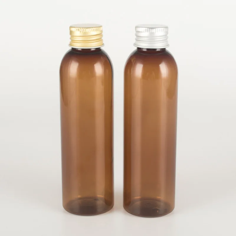 

1pcs 150ml brown round shoulder aluminum cover Emulsion toner bottle Travel portable sub-bottles Pure dew bottle wholesale BQ165