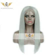 7A 130 Density Brazilian Virgin Human Hair Ombre Gray Straight Lace Full Wigs Glueless Ombre Gray Straight Lace Full Wigs